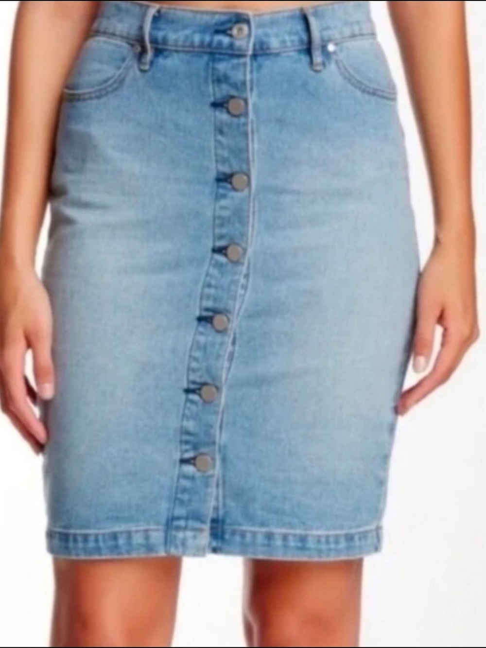 Banana Republic Women Button Down Denim Midi Skirt Size 4
